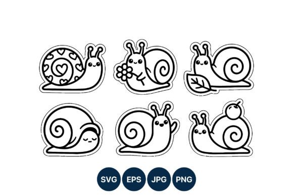 Download Cute Snail Line Art Vector - Cute Collection