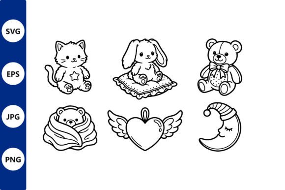 Download Cute Black and White Line Art Animal - Cute Collection