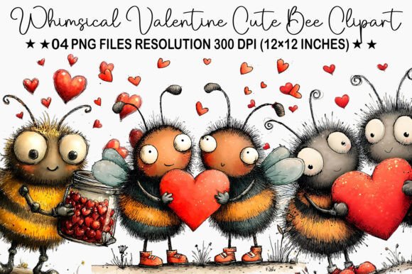 Download Whimsical Valentine Clipart Cute Bee - Cute Collection
