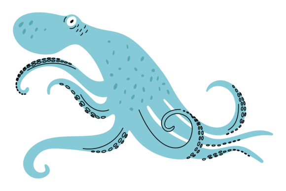 Download Sea Kraken. Cute Mollusk Twisted Long Li - Cute Collection