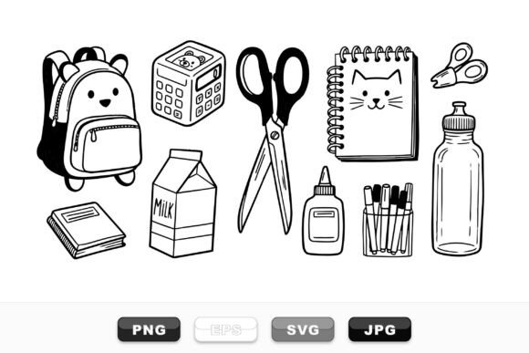Download Cute School Supplies Clipart Set - Cute Collection