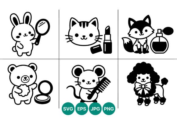 Download Cute Animal Characters with Beauty Tools - Cute Collection