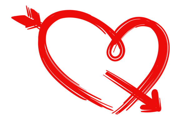 Download Heart Arrow Doodle in Brush Stroke Style - Premium Bundle