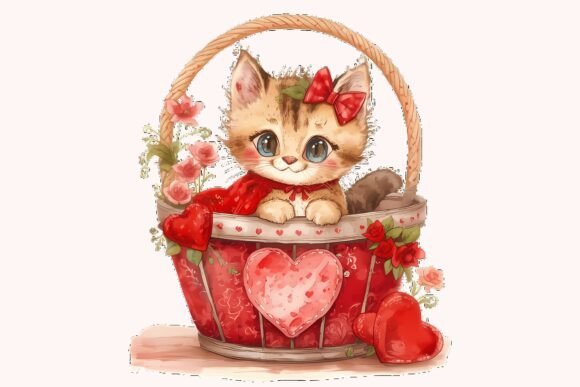 Download Valentine’s Day Cute Cat Clipart Bundle - Cute Collection