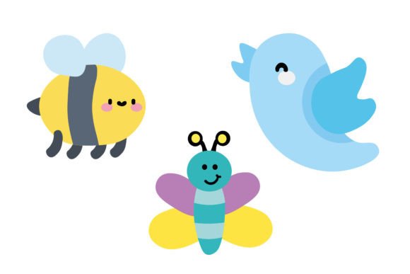 Download Bee Butterfly Bird Cute Icon - Cute Collection