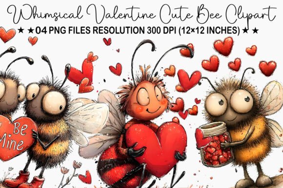 Download Whimsical Valentine Clipart Cute Bee - Cute Collection