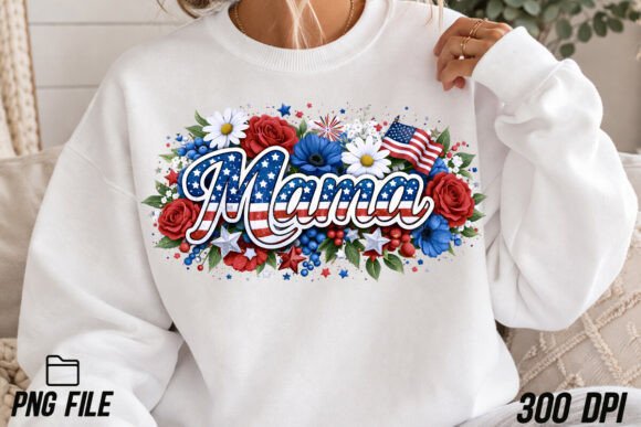 Download Patriotic Mama PNG, Red White Blue PNG - White Collection