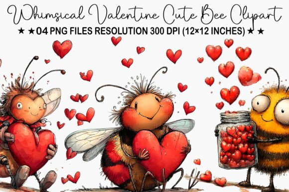 Download Whimsical Valentine Clipart Cute Bee - Cute Collection