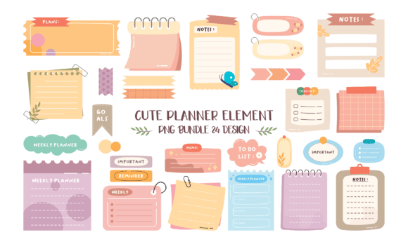 Download Cute Planner Element PNG Bundle - Cute Collection