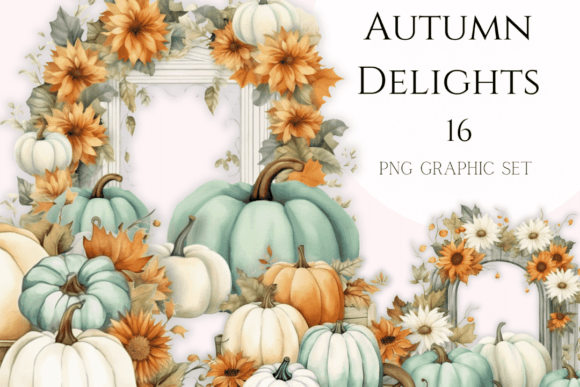 Download Fall Graphics Sage &amp; White Chic Pumpkins - White Collection