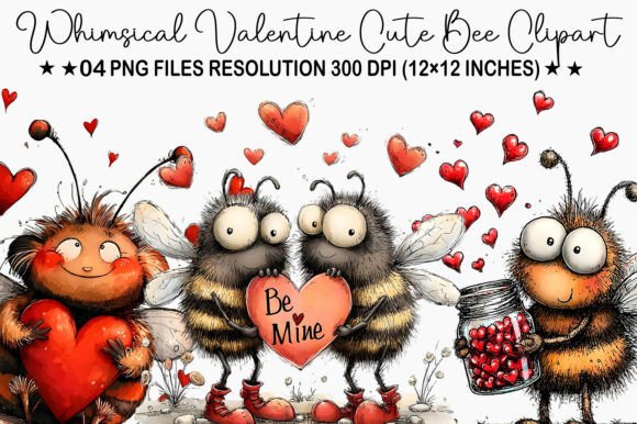 Download Whimsical Valentine Clipart Cute Bee - Cute Collection