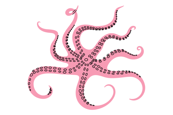 Download Octopus Pink. Cute Mollusk Twisted Long - Cute Collection