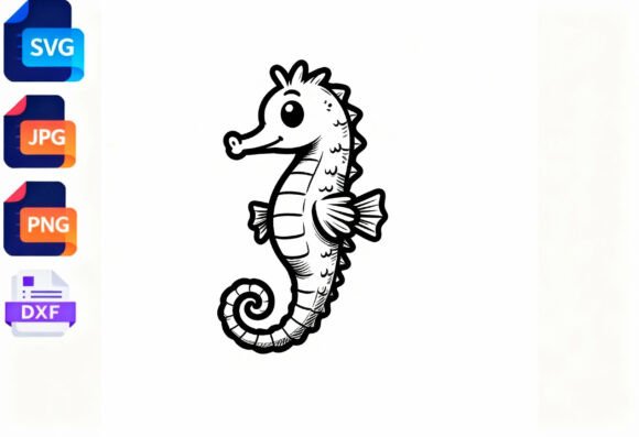 Download Cute Cartoon Seahorse SVG Clipart - Cute Collection