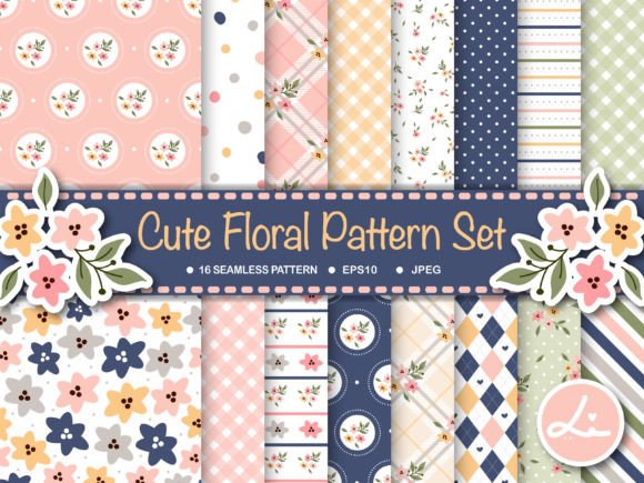 Download Cute Floral Digital Papers Set - Cute Collection
